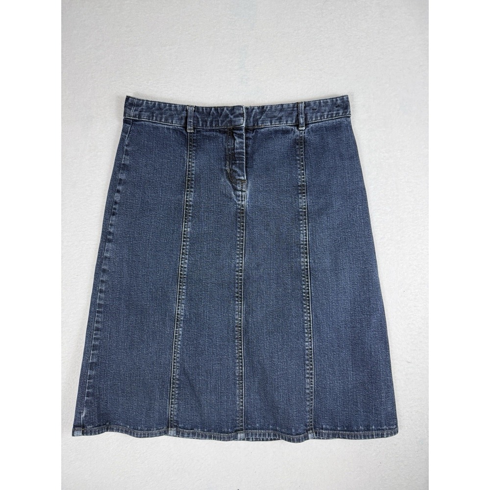 Geoffrey Beene Sport Womens Denim A-Line Skirt Size 6 Blue Stretch Knee Length